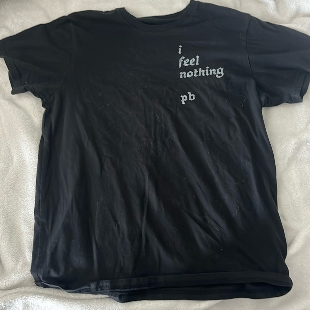Official Phoebe Bridger's T shirt, "i feel nothing" black shirt, large
